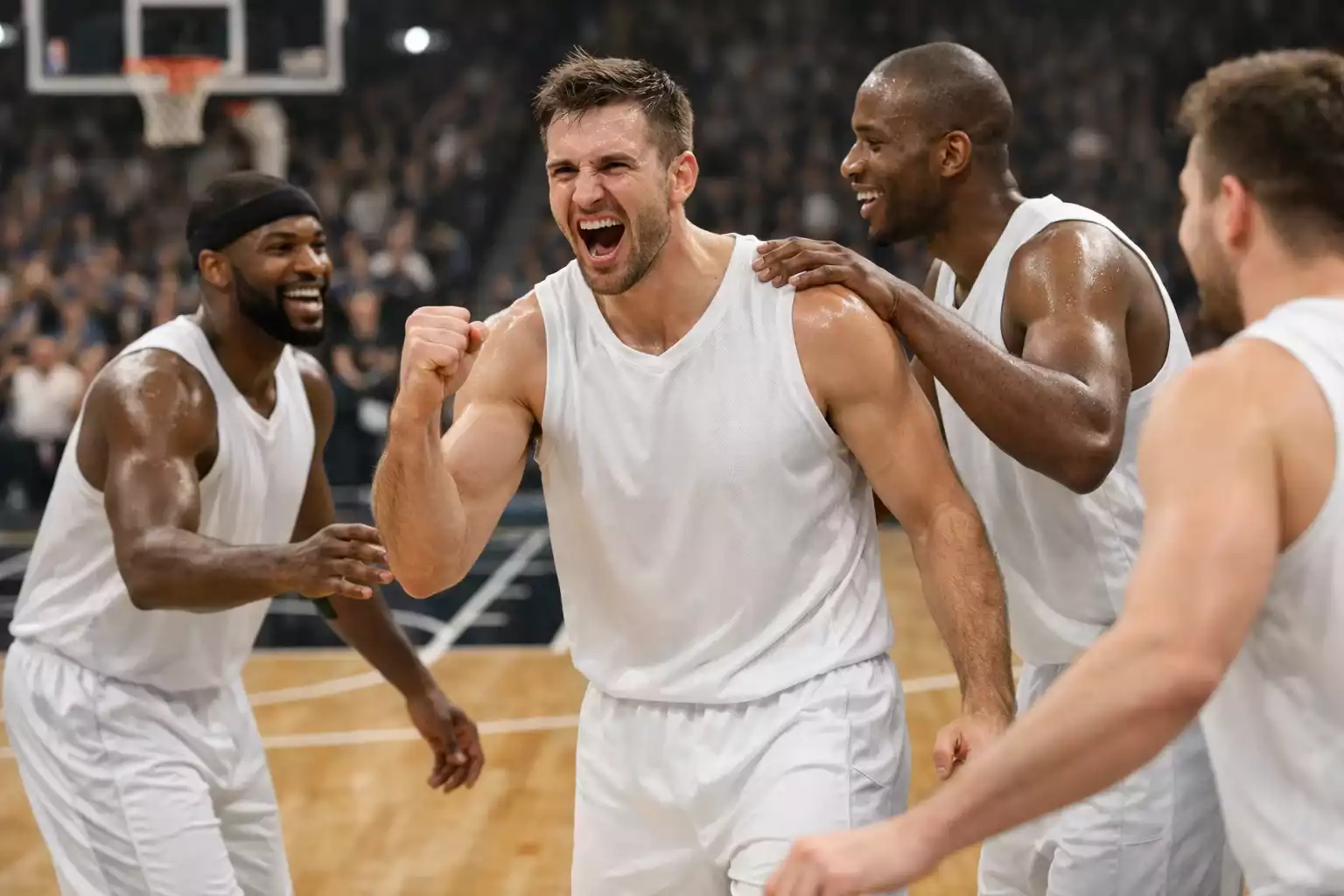 NBA all-around player celebrating after strong performance